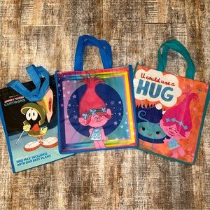 3 Reusable Shopper Tote/Farmer’s Market Bag with Trolls and Looney Tunes themes